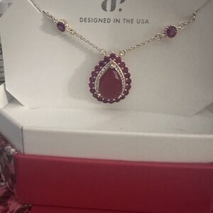 BP Purple and Gold Teardrop Necklace